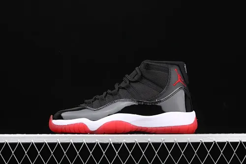 All categories Air Jordan Jordan series basketball shoes Air Jordan 11 Air Jordan 11 "Bred" AJ11 Joe 11 patent leather black and red first year 2019 classic replica high-top women's basketball shoes 378038-061